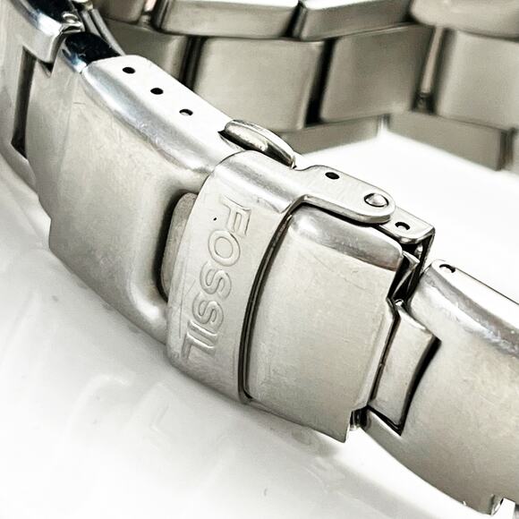 Fossil Blue Unisex Watch Stainless Steel Band BQ9100 Yellow Face - Picture 4 of 6